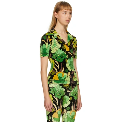 Shop Fendi Green Garden Print Polo In F0gme Green