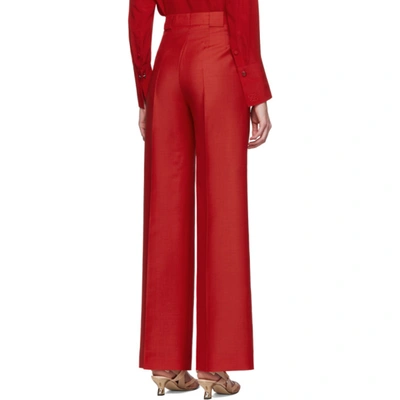 Shop Fendi Red High-waisted Flare Trousers In F18w2 Red