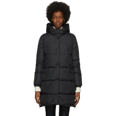 Shop Moncler Black Down Burgaux Coat In 999 Black