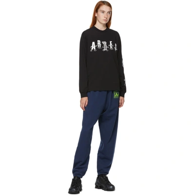 Shop Aries Navy Logo Premium Lounge Pants In Bl Blue