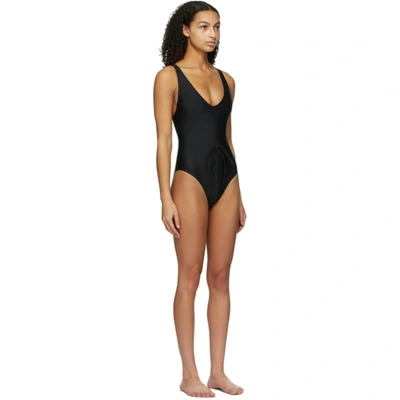 Shop Solid & Striped Black 'the Michelle' One-piece Swimsuit