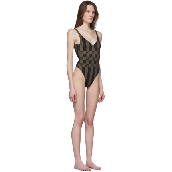 絶対一番安い Fendi フェンディ One Piece Swimsuit ブラウンライクラ 水着 新品本物 Kishakatoliketiranedurres Com