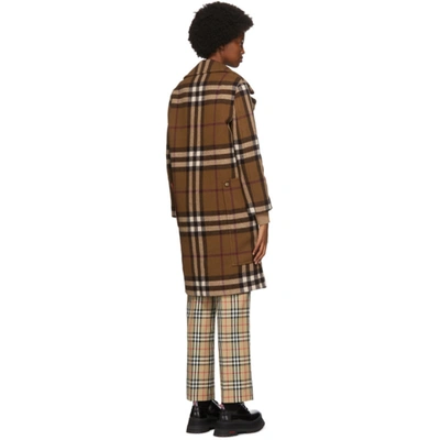 Shop Burberry Brown Check Purton Coat In Birch Brown