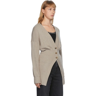 Shop Alexander Wang Beige Smocked Waist Cardigan In 271 Light O