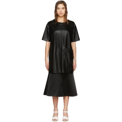 Shop Aeron Black Faux-leather Zelda Dress In 002 Black
