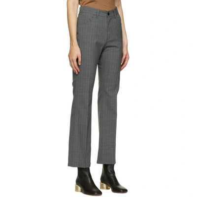 Shop Mm6 Maison Margiela Grey Pinstripe Trousers In 001f Grey