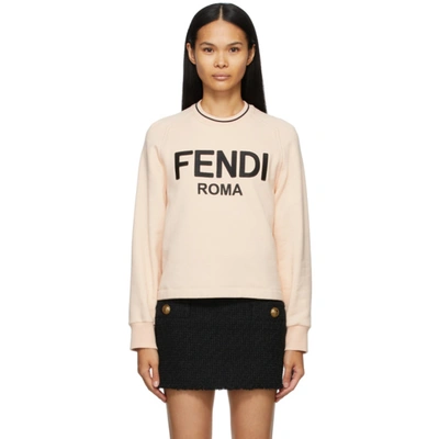 Shop Fendi Pink Logo Sweatshirt In F1bw6 Pink