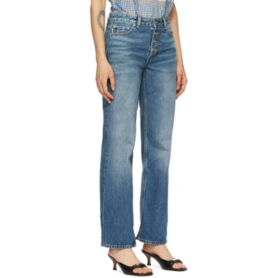 Shop Ganni Blue Mid-waist Relaxed Jeans In 630 Denim