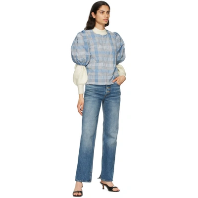 Shop Ganni Blue Mid-waist Relaxed Jeans In 630 Denim