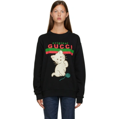 Shop Gucci Black 'original ' Cat Sweater In 1082 Black/