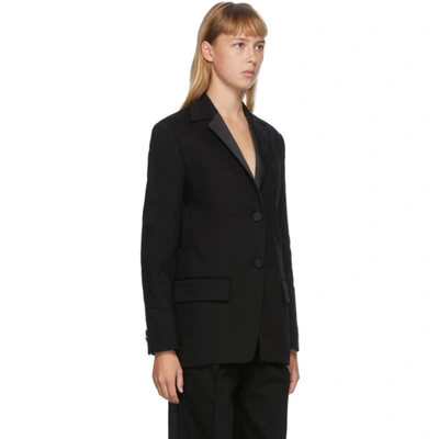 Shop Alexander Wang Black Single Breasted Tuxedo Blazer In 001 Black