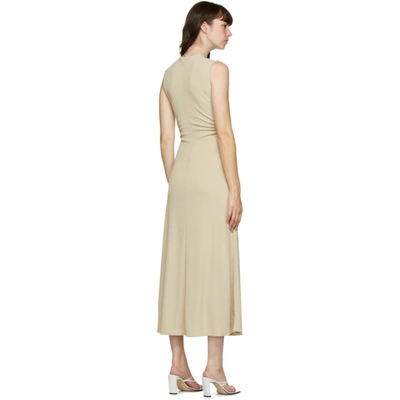 Shop Christopher Esber Beige Orbit Fran Dress In Sand/red