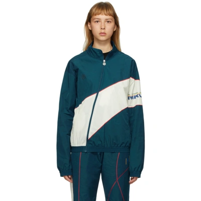 Shop Martine Rose Ssense Exclusive Blue Twist Track Jacket In Teal Blue