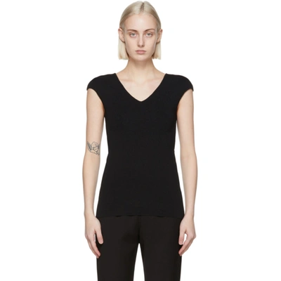 Shop Totême Black Cap Sleeve T-shirt In 200 Black