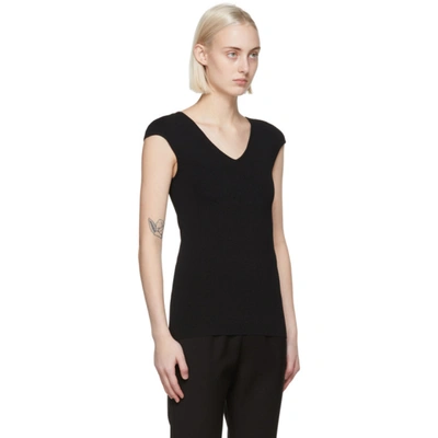 Shop Totême Black Cap Sleeve T-shirt In 200 Black