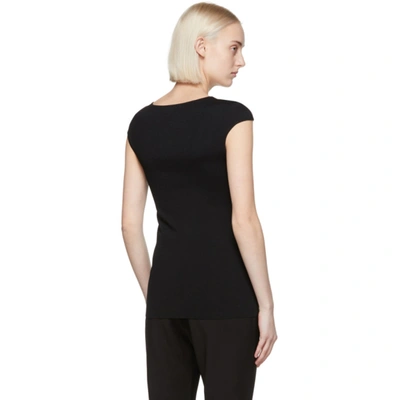 Shop Totême Black Cap Sleeve T-shirt In 200 Black