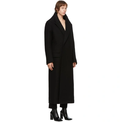 Shop Balenciaga Black Pyramid Shoulder Coat In 1000 Black