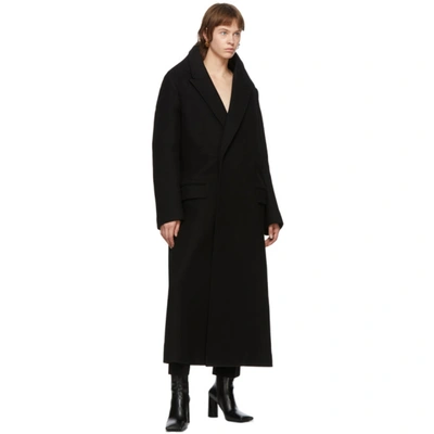Shop Balenciaga Black Pyramid Shoulder Coat In 1000 Black