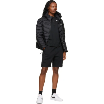 Shop Nike Black Down Quilted Jacket In 011 Blk/blk