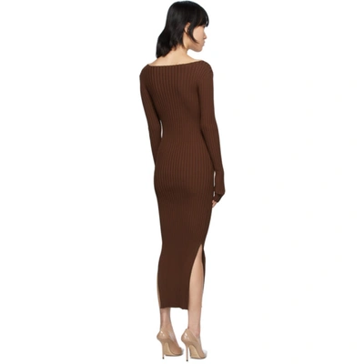 Shop Totême Brown Orville Dress In 899 Dark Br