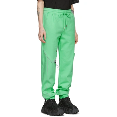 Shop Ader Error Green Piping Incision Lounge Pants In Negr Neongr