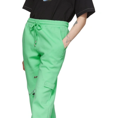 Shop Ader Error Green Piping Incision Lounge Pants In Negr Neongr