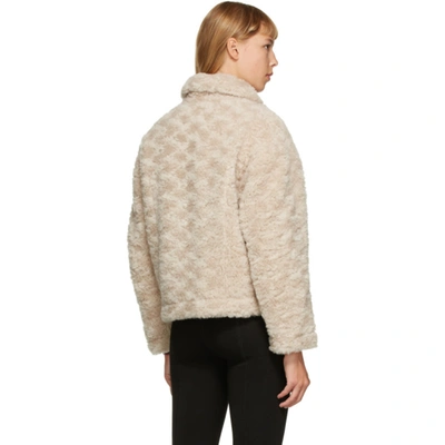 Shop Yves Salomon Beige Wool Shirt Jacket In A2154 Albat