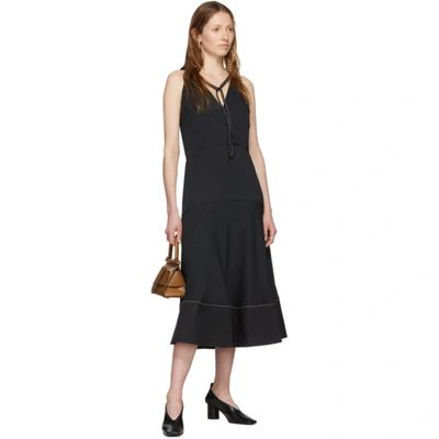 Shop Proenza Schouler Black Pswl Sleeveless Deep V Dress In 00200 Black