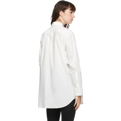 Shop Mm6 Maison Margiela White Oversized Jacket Print Shirt In 001s