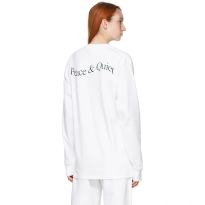 Shop Museum Of Peace And Quiet White Warped Wordmark Long Sleeve T-shirt