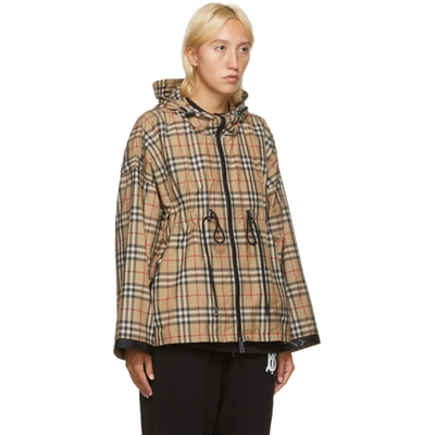 Shop Burberry Beige Backton Check Jacket In A7028 Beige