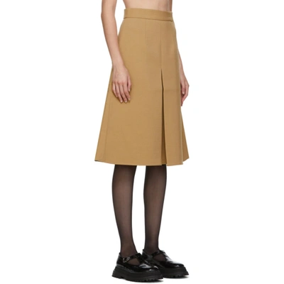 Shop Shushu-tong Tan Single Pleat Skirt In Ca100 Camel