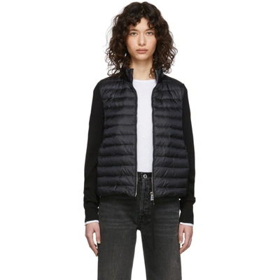 Moncler Quilted Shell Down And Wool Jacket In Black | ModeSens