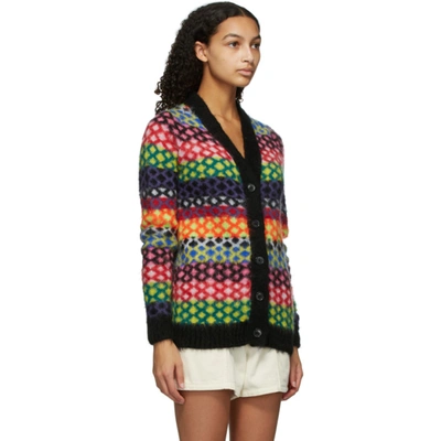 Shop Agr Multicolor Mohair Diamond Cardigan In Multi Diamo