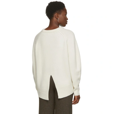 Shop Arch4 White Cashmere Bredin Crewneck Sweater In Ivory