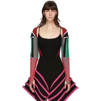 Shop Paolina Russo Ssense Exclusive Multicolor Knitted Ski Bolero In Red/blk/gre
