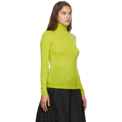 Shop Nina Ricci Green Wool Logo Turtleneck In U5089 Lime