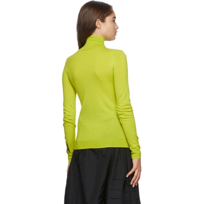 Shop Nina Ricci Green Wool Logo Turtleneck In U5089 Lime