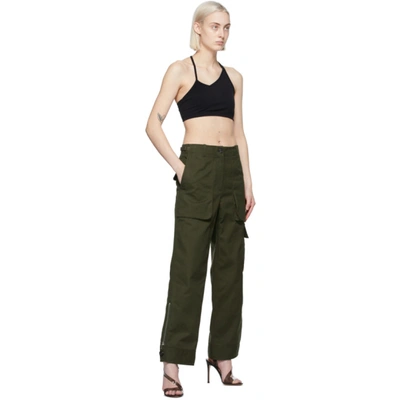 Shop Helmut Lang Khaki Patch Pocket Trousers In Zrn Hunter Sage