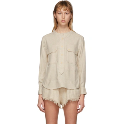 Shop Isabel Marant Off-white Tecoyo Shirt In 23ec Ecru