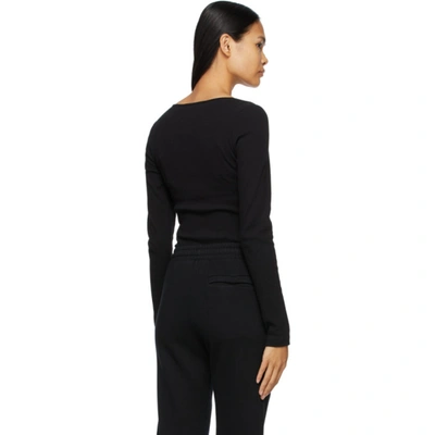 Shop Off-white Black Rib Long Sleeve Bodysuit
