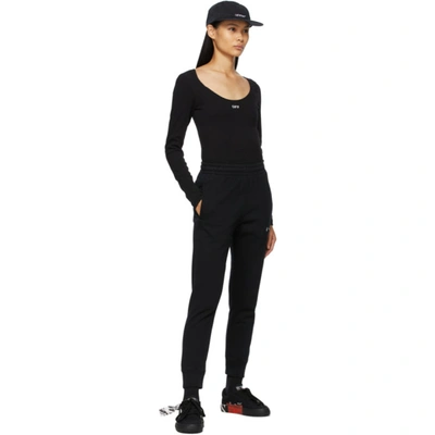 Shop Off-white Black Rib Long Sleeve Bodysuit