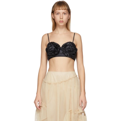 Shop Moncler Genius 4 Moncler Simone Rocha Black Ruffle Bra In 999 Black