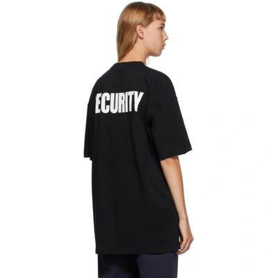 Shop Vetements Black Security T-shirt