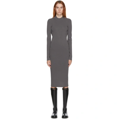 Shop Helmut Lang Ssense Exclusive Grey Ring Dress In Tar Grey