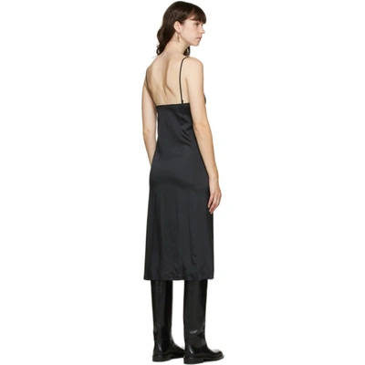 Shop Jil Sander Black Slip Long Dress In 001 - Black