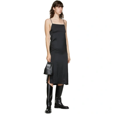 Shop Jil Sander Black Slip Long Dress In 001 - Black