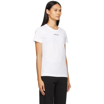 Shop Moncler White Logo Type T-shirt In 001 White