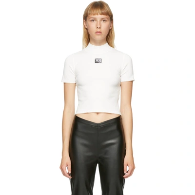 Shop Alexander Wang T White Logo Patch T-shirt In 993 Soft Wh