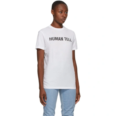 Shop Helmut Lang Ssense Exclusive White 'human Tell' T-shirt In White/black